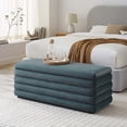 thumbnail image 2 of Accent Chair Bench Ottoman, Blue, Velvet, Living Kitchen Cafe Bistro Hospitality Restaurant, Modern Contemporary Boutique HB36621, 2 of 11