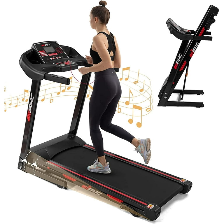 Folding Treadmill for Home - 330 LBS Weight Capacity Running Machine with  Incline/Bluetooth, 3.5HP 16KM/H Max Speed Foldable Electric Treadmill  Easily