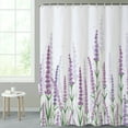 thumbnail image 3 of MIZHONA Lavender Floral Shower Curtain,Rustic Purple Flower Bathroom Curtain 60x72 Inch, 3 of 8