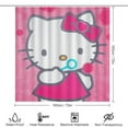 thumbnail image 3 of 4 Piece Cartoon Hello Kitty Take A Photo Shower Curtain Sets Kawaii Accessories with Non-Slip Rug, Toilet Lid Cover, Bath Mat Shower Curtains Set for Bathroom Decor, 3 of 11