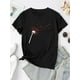 thumbnail image 2 of Creative Heart Dandelion Pattern Printed Women'S Fashionable Round Neck Short Sleeve, Simple Casual Sports T-Shirt, Comfortable Summer Top for Women During Holidays., 2 of 6
