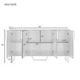 thumbnail image 7 of Storage Cabinet with with Four Doors, Modern sideboard Adjustable Shelves Kitchen Cabinet, Mid Century Storage Cabinet with Adjustable Shelf, Floor Cabinet for Living Room, Bedroom, Home Office, White, 7 of 7