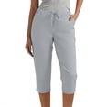 thumbnail image 2 of Women's Stretchy Yoga Leggings Summer Knee Length with Pockets Comfy, 2 of 7