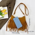 thumbnail image 3 of VeFlora Women's Western Fringe Crossbody Bag, Buckle Shoulder Purse, Adjustable Strap Hobo Bag for Casual Commuting & Daily Use(Brown/One Size), 3 of 5