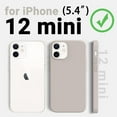 thumbnail image 2 of Shockproof Designed for iPhone 12 Mini Case, Food Grade Liquid Silicone Phone Case with [Soft Anti-Scratch Microfiber Lining] Drop Protection 5.4 inch Slim Thin Cover, Stone, 2 of 17