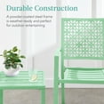 thumbnail image 5 of Best Choice Products 3-Piece Stackable Patio Bistro Set, Outdoor Chat Furniture w/ 2 Chairs, Table - Mint Green, 5 of 9