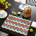 thumbnail image 7 of Placemats Set Of 4 Linen Durable Table Place Mats Colorful Wave Stripe Dinner Mats for Party Kitchen Dining Decoration, 7 of 7