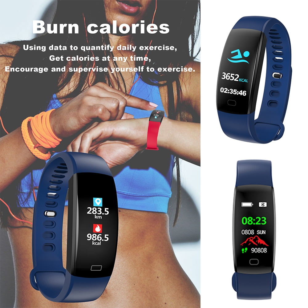 Smart Watch Colorful Screen IP68 Waterproof Fitness Tracker with Heart Rate Blood Pressure Monitor Fitness Watch Activity Tracker for Men Women Kids | Walmart