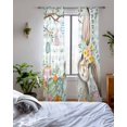thumbnail image 3 of Aqua Easter Bunny Sheer Curtains 84 Inch Length 2 Panels Set for Living Room/Bedroom, Spring Easter Eggs Floral Buffalo Plaid Kitchen Curtains Grommet Semi-Sheer Curtains Window Treatments 42"x84"x2, 3 of 7