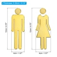 thumbnail image 2 of Uxcell 4.7" Bathroom Sign, 1 Pairs Brushed Men Women Restroom Sign Self-Adhesive Toilet Door Decor Sticker Gold Tone, 2 of 6