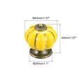 thumbnail image 2 of Uxcell 40x40mm Pumpkin Shape Vintage Ceramic Drawer Knobs for Dresser Yellow 2 Pack, 2 of 5