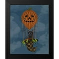 thumbnail image 2 of Fab Funky 12x14 Black Modern Framed Museum Art Print Titled - Halloween Black Cat in Pumpkin Hot Air Balloon, 2 of 5