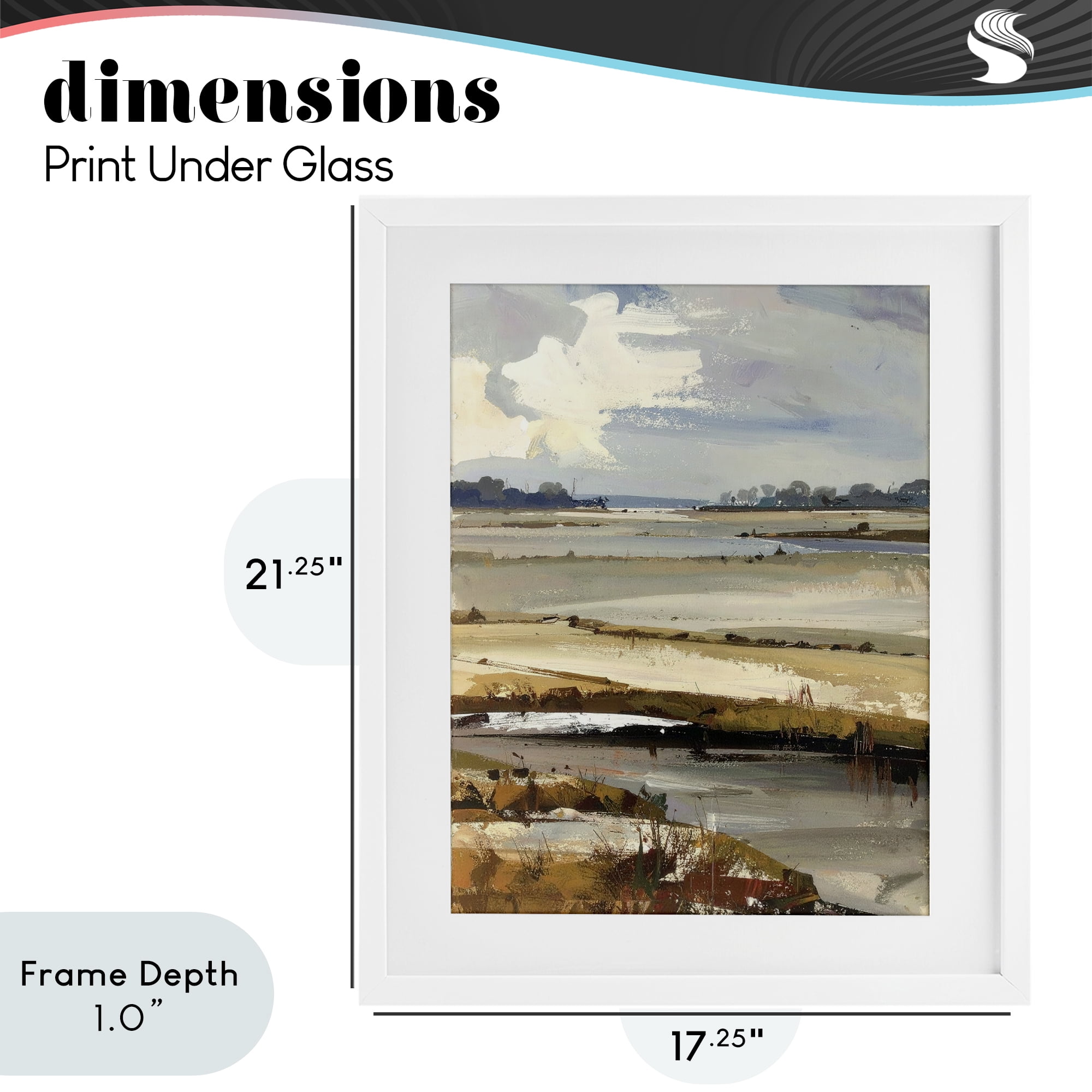 Stupell Industries Earthy Distant Horizon White Framed Print Under Glass, design by Alonza Saunders