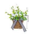 thumbnail image 2 of Corona de flores de peonía artificial | Cesta colgante de puerta floral de primavera | Decoración de anillo de vid falsa | Vegetación de plástico | Interior, Exterior | Acento en la pared de la boda, 2 of 7