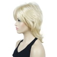 thumbnail image 2 of Soft Shaggy Layered Wig Medium Length Synthetic Hair Women Wigs, 613 Blonde, 2 of 7