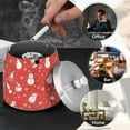 thumbnail image 4 of Yayeee Ashtray with Lid for Cigarette Smokeless Stainless Steel Home Ash Holder, Red Snowman, 4 of 7