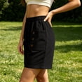 thumbnail image 5 of Sokhug Womens Casual Shorts Cotton Elastic Waist Casual Summer Shorts with Decorative Button Patch Pockets, 5 of 6