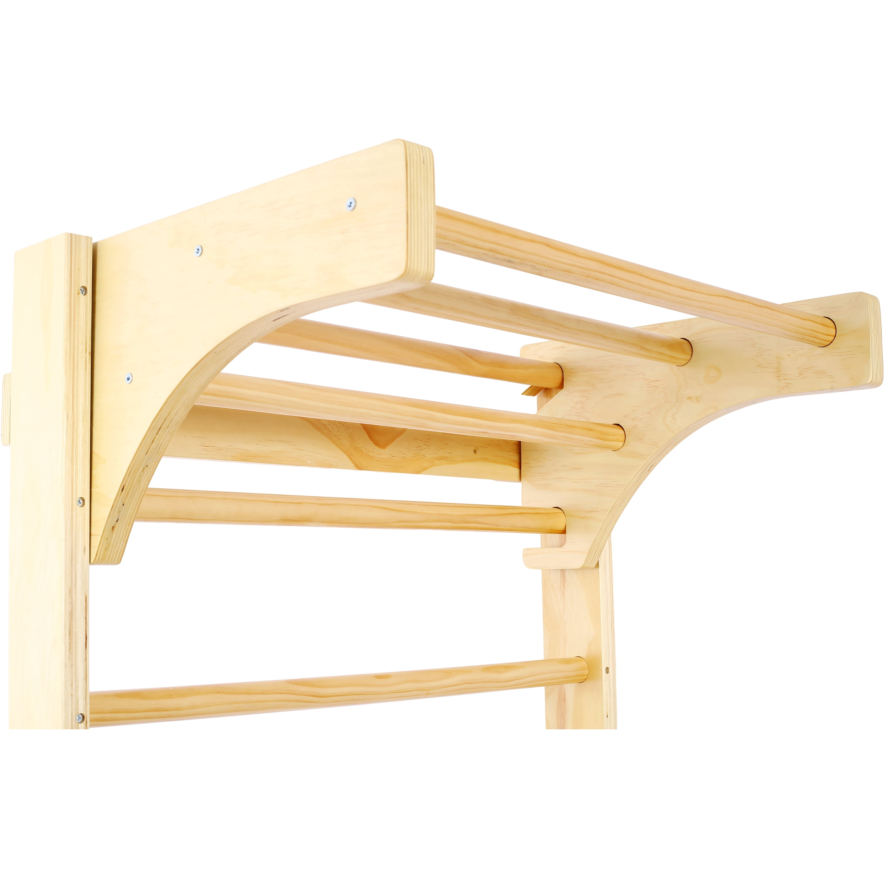 LuckyNote Swedish Ladder Stall Bars with Adjustable Pull Up Bar, 86.6“ H Wooden Wall Mounted Gym for Home, Physical Therapy, Gymnastics & Strength Training