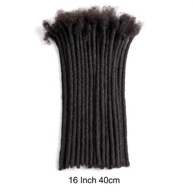 FNNMNNR 4-18 Inch 0.6cm Width 100% Human Hair Dreadlock Extensions Men/Women Full Handmade Permanent Loc Extensiosn Human Hair