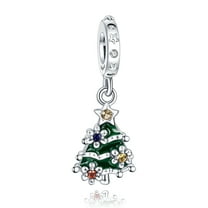 Erizteya 925 Sterling Silver Christmas Tree Charm for Bracelets & Necklaces