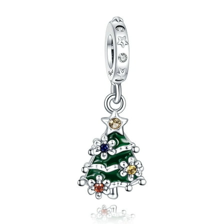 Erizteya 925 Sterling Silver Christmas Tree Charm for Bracelets & Necklaces
