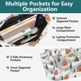 thumbnail image 3 of FORMRS Tote Bag for Women Quilted Large Capacity Travel Work Carry On Shoulder Handbag, Orange Cartoon Houses, 3 of 7