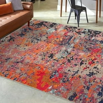 Unique Loom Vivid Collection Area Rug - Ahmedabad (9' 10" Square Multi/Beige)