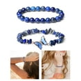 thumbnail image 2 of Trendy Crystal Butterfly Bracelet Natural Stone Beaded Wrist Jewelry for Ladies, 2 of 12