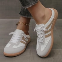 Women's Retro Gum Sole Fashion Sneakers-Lace Detail Casual Retro Walking Shoes-Gum Sole Casual Tennis-Anti Slip Trainers