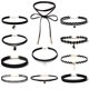 thumbnail image 1 of 11 gargantillas góticas para mujer con cadena extendida (negro), 1 of 4