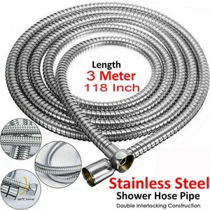 Zyler - 10 Ft Shower Head Hose 3M Extra Long Stainless Steel Flexible Replacement Hose