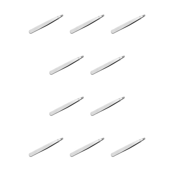 Seitruly Pinzas para ojos, espejo, duraderas, cómodas, ergonómicas, de precisión, Clip profesional para cejas para mujeres, depilación Facial, punta Punta inclinada 10piezas Seitruly CBP122812