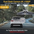 thumbnail image 3 of Fitcamx 4K Front 1080P Rear Dash Cam for Grand Highlander 2024-2026, OEM Look WiFi, Night Vision, Loop Recording, 128GB, 3 of 5
