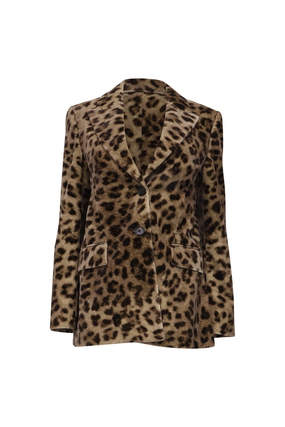 Pre-Owned Chlo Leopard-Print Single-Breasted Jacket in Animal Print Cotton