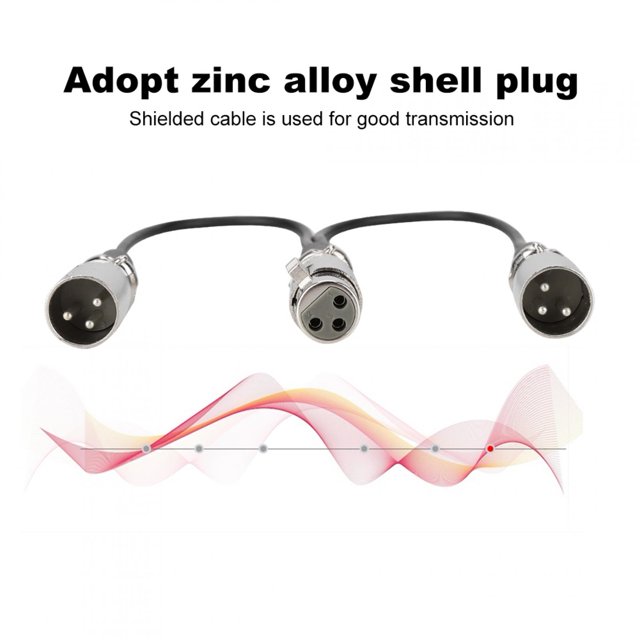 XLR Splitter Adapter,30cm XLR Female Jack To Dual Male Head Splitter Adapter Audio Mic Extension Cable For