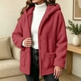 thumbnail image 2 of Fewfanhot Womens Clothes Fleece Sherpa Fuzzy Winter Warm Coat Hooded with Pockets Zip-Up Casual Top, 2 of 8