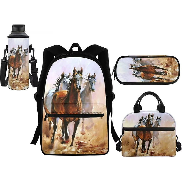 Personalised Lunch Box & Water Bottle Set Kids Lunch Bag Girls Lunch Box  Kids Water Bottles Horse Lunch Box Princess Lunch Box 