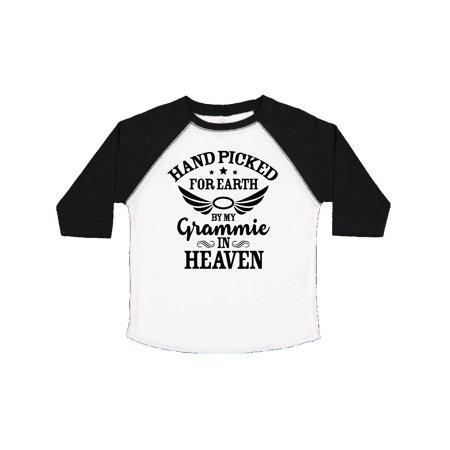 

Inktastic Handpicked for Earth By My Grammie in Heaven Angel Wings Gift Toddler Boy or Toddler Girl T-Shirt