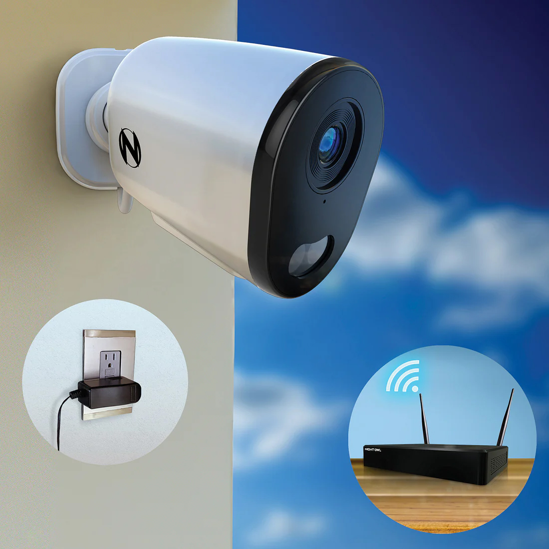Night Owl 10 Channel 4K Wi-Fi NVR Security System with 2TB Hard Drive and 8 Wi-Fi IP 4K Deterrence Cameras with 2-Way Audio