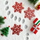 thumbnail image 5 of Paquete de 3 Copos de Nieve Navideños Brillantes de Doble Cara (10 X 10 Cm) - Colgantes de Plástico Rojo y Dorado para Árbol de Navidad y Fiestas, 5 of 6