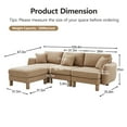 thumbnail image 5 of Boucle Fabric Convertible L Shape Sectional 3-seater Sofa Couch With Distinctive Shell-shaped Armrests And Removable Ottoman,Cylindrical Legs Wrapped with Self-fabric,Coffee Color, 5 of 9