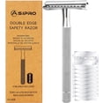 thumbnail image 1 of Kit de rastrillo de seguridad ASIPRO de metal de doble filo con 10 hojas, 1 of 9