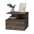 thumbnail image 5 of DeeHome Samuel Dark Walnut 2-Tier Shelf Floating Nightstand, 5 of 7