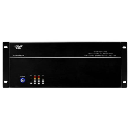 PYLE PT8000CH - 8-Channel Home Theater Amplifier [Multi-Zone Audio Source Control] Rack Mount Amp  8000 Watt (Brand New)