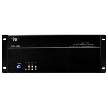 PYLE PT8000CH - 8-Channel Home Theater Amplifier [Multi-Zone Audio Source Control] Rack Mount Amp, 8000