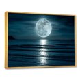 thumbnail image 2 of Designart Super lune sur la mer I ART MURAL À CADRE FLOTTÉ, 2 of 4