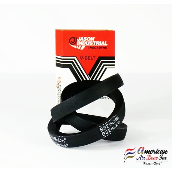 Megadyne - Jason Industrial V Belt - B32 - 5L350 - (Pack of 1) - Wrapped V-Belt - 35 Inch Outside Length - 0.66 Inch Top Width - 0.41 Inch Thick