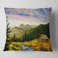 thumbnail image 2 of Designart Sunset in Mountains - Landscape Printed Throw Pillow - 18x18, 2 of 5
