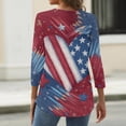 thumbnail image 6 of KDDYLITQ 250th Birthday Shirt Womens 250th Anniversary Printed Button V Neck Tees Usa Flag 3/4 Sleeve Birthday Tops Trendy Clothes Navy XL, 6 of 6