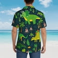 thumbnail image 6 of Balery Dinosaurs and Flowers Print Men's Hawaiian Shirts Short Sleeve Beach Shirt Relaxed Fit Vacation Button Down Shirts-3X-Large, 6 of 9